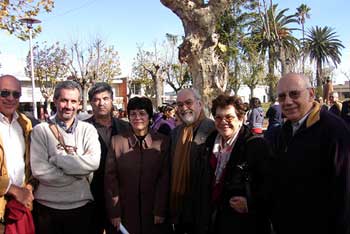 Plaza Migues, de izq a der: Tito Pais, Hugo Rodr&iacute;guez, Barrett D&iacute;az, Sara Vi&ntilde;as de Macedo,Yamand&uacute; Sica Blanco, Mar&iacute;a Rosa Remedio y Rodolfo Panizza