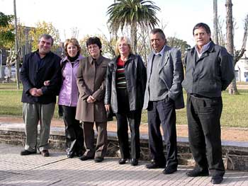Plaza Migues, de izq a der: Gerardo Eguren, Silvya Dur&aacute;n, Sara Vi&ntilde;as de Macedo, Sandra Chelle, Hugo Soto, Mauricio Ardus