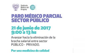 Paro Médico Parcial, miércoles 21 de junio de 9 a 13 horas en el Sector Público