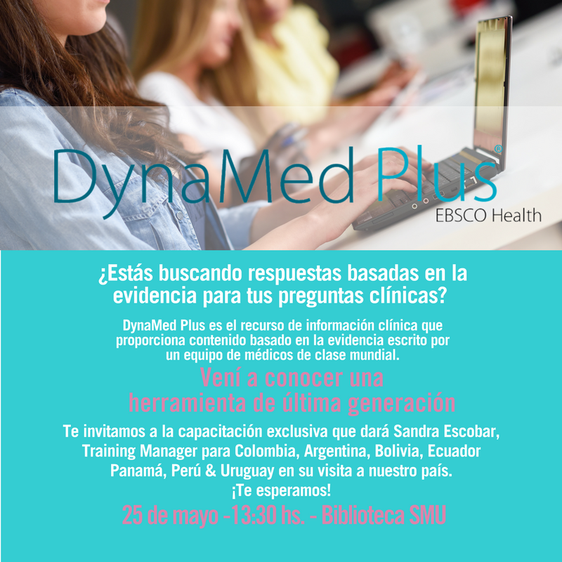 Biblioteca realizará capacitación sobre la plataforma Dynamed Plus.
